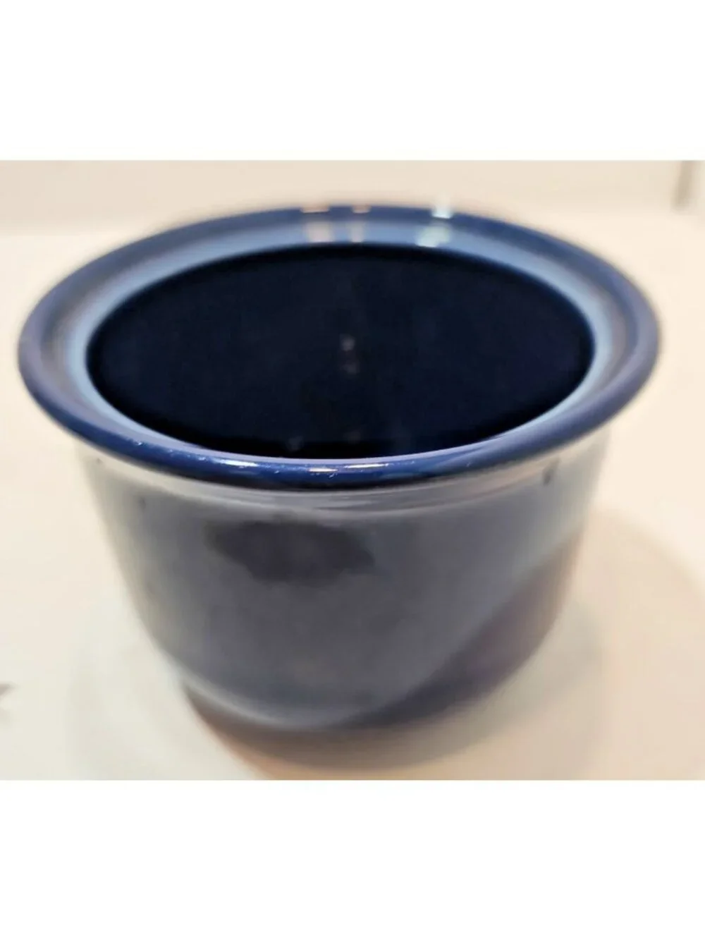 Vtg Nancy Calhoun Stoneware Sapphire Blue Sugar Bowl & Creamer No Lid